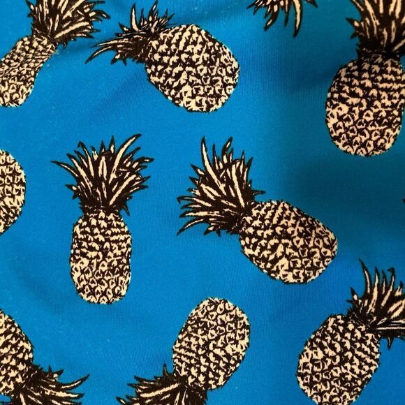 TORRID BLUE pineapple print RUCHED HIGH WAIST SWIM BOTTOMS - Picture 6 of 9